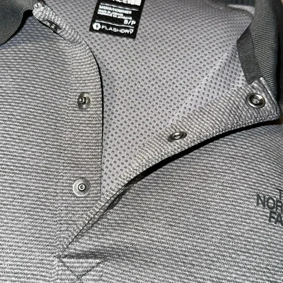 NWOT NORTH FACE Men’s Polo Gray Short Sleeve Shirt Size Small FLASH DRY - Picture 9 of 9